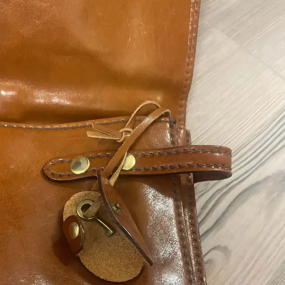 Vintage Conte Max Italian Brown Leather Briefcase Rare